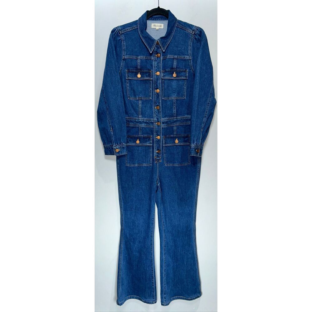 Madewell denim flare jumpsuit size 6